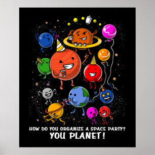 Ruimtevaartpartij - Astronomie kosmische melkweg Poster