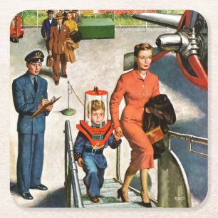 Ruimtevaartreiziger Vierkante Kartonnen Onderzetter