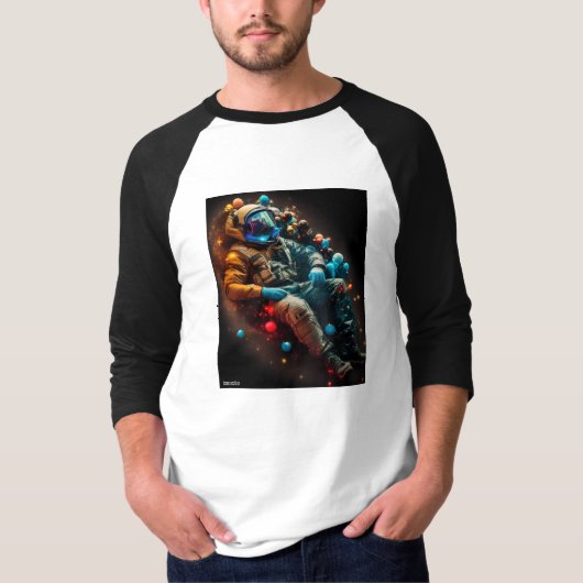 Ruimtevaartruimer HalfSleeve Baseball Undershirt T-shirt (Voorkant)