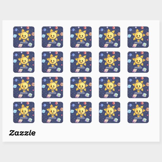 Ruimtevaartsterrenstelsels Vierkante Sticker (Vel)