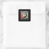 Ruimtevaarttechnicus Rocket Space Engineering Retr Vierkante Sticker (Tas)