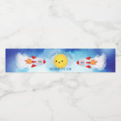 Ruimtevaartthema Buitenruimte Raket 1e verjaardag Waterfles Etiket (Enkel label)