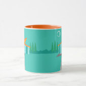 Ruimtevaarttijdperk Cartoon Huis Ringer Mok (Midden)