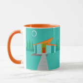 Ruimtevaarttijdperk Cartoon Huis Ringer Mok (Links)