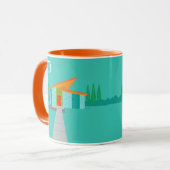 Ruimtevaarttijdperk Cartoon Huis Ringer Mok (Voorkant links)