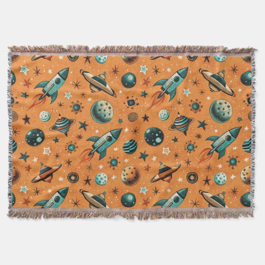  ruimtevaartuig Rocket Ships Pattern -Cosmos(1) Deken (Voorkant)