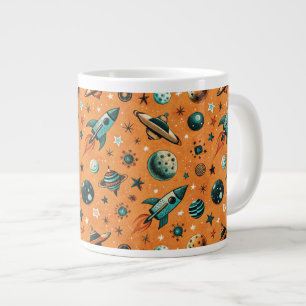  ruimtevaartuig Rocket Ships Pattern -Cosmos(1) Extra Grote Beker