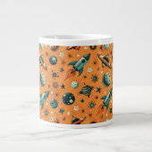 ruimtevaartuig Rocket Ships Pattern -Cosmos(1) Extra Grote Beker (Voorkant)
