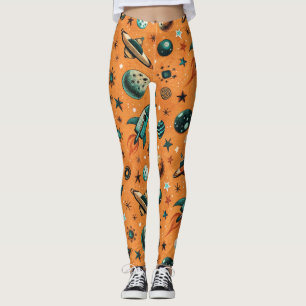  ruimtevaartuig Rocket Ships Pattern -Cosmos(1) Leggings