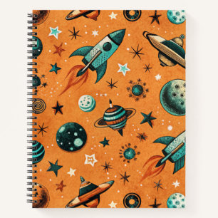  ruimtevaartuig Rocket Ships Pattern -Cosmos(1) Notitieboek
