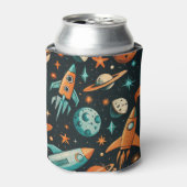  ruimtevaartuig Rocket Ships Pattern -Cosmos(2) Blikjeskoeler (Blikje Voorkant)