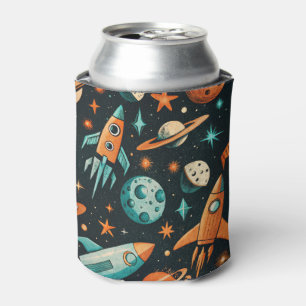  ruimtevaartuig Rocket Ships Pattern -Cosmos(2) Blikjeskoeler