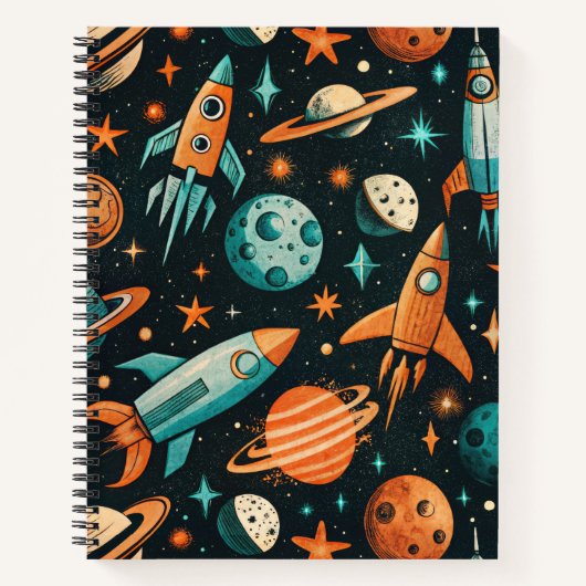 ruimtevaartuig Rocket Ships Pattern -Cosmos(2) Notitieboek (Voorkant)