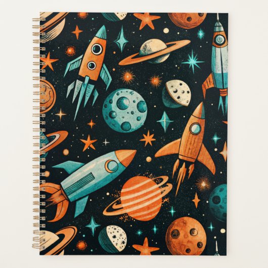  ruimtevaartuig Rocket Ships Pattern -Cosmos(2) Planner (Voorkant)