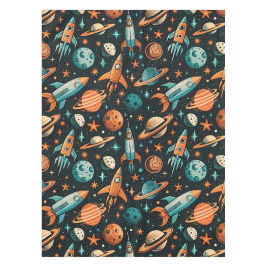 ruimtevaartuig Rocket Ships Pattern -Cosmos(2) Tafelkleed (Voorkant)