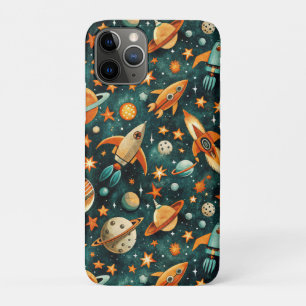 ruimtevaartuig Rocket Ships Pattern -Cosmos(3) iPhone 11 Pro Hoesje