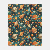ruimtevaartuig Rocket Ships Pattern -Cosmos(3) Fleece Deken (Voorkant)