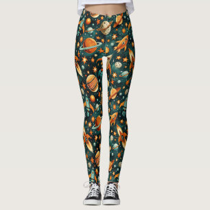 ruimtevaartuig Rocket Ships Pattern -Cosmos(3) Leggings