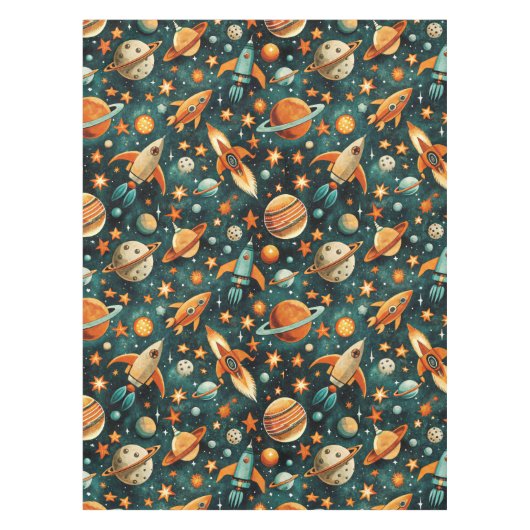 ruimtevaartuig Rocket Ships Pattern -Cosmos(3) Tafelkleed (Voorkant)