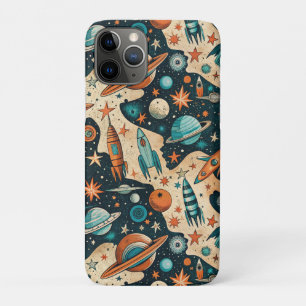 ruimtevaartuig Rocket Ships Pattern -Cosmos(4) iPhone 11 Pro Hoesje