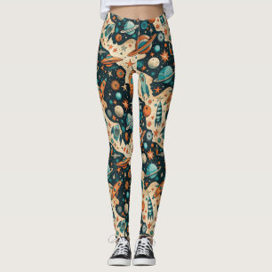  ruimtevaartuig Rocket Ships Pattern -Cosmos(4) Leggings