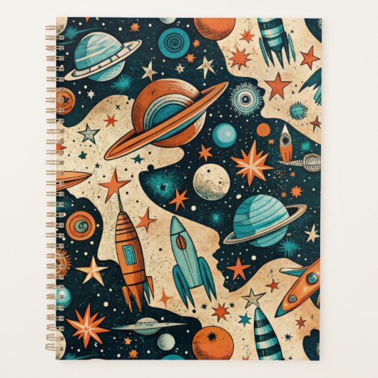 ruimtevaartuig Rocket Ships Pattern -Cosmos(4) Planner (Voorkant)