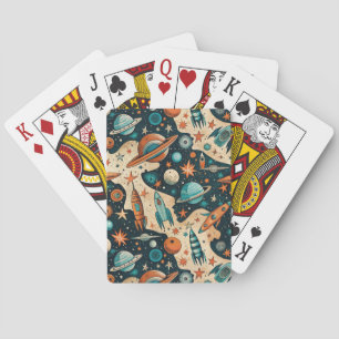  ruimtevaartuig Rocket Ships Pattern -Cosmos(4) Pokerkaarten