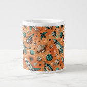 ruimtevaartuig Rocket Ships Pattern -Cosmos(5) Extra Grote Beker (Voorkant)