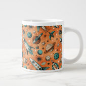 ruimtevaartuig Rocket Ships Pattern -Cosmos(5) Extra Grote Beker (Rechts)