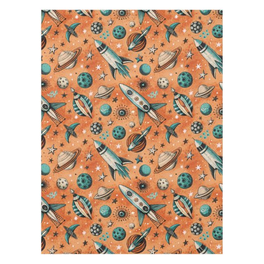 ruimtevaartuig Rocket Ships Pattern -Cosmos(5) Tafelkleed (Voorkant)
