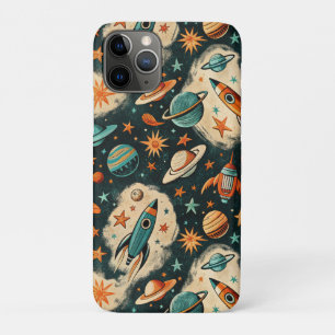ruimtevaartuig Rocket Ships Pattern -Cosmos(6) iPhone 11 Pro Hoesje