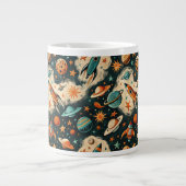 ruimtevaartuig Rocket Ships Pattern -Cosmos(6) Extra Grote Beker (Voorkant)