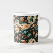 ruimtevaartuig Rocket Ships Pattern -Cosmos(6) Extra Grote Beker (Rechts)