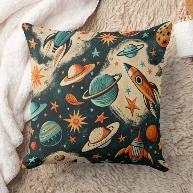  ruimtevaartuig Rocket Ships Pattern -Cosmos(6) Kussen (Deken)