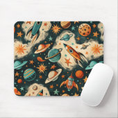  ruimtevaartuig Rocket Ships Pattern -Cosmos(6) Muismat (Met muis)