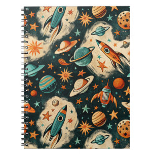 ruimtevaartuig Rocket Ships Pattern -Cosmos(6) Notitieboek