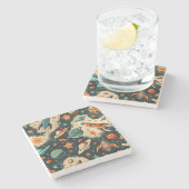 ruimtevaartuig Rocket Ships Pattern -Cosmos(6) Stenen Onderzetter (Zijkant)