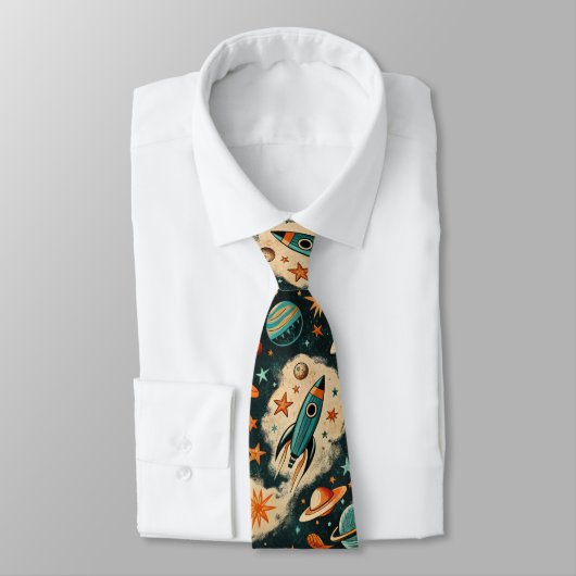 ruimtevaartuig Rocket Ships Pattern -Cosmos(6) Stropdas (Gebonden)