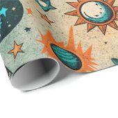  ruimtevaartuig Rocket Ships Pattern -Cosmos(7) Cadeaupapier (Rol Hoek)