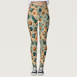  ruimtevaartuig Rocket Ships Pattern -Cosmos(7) Leggings