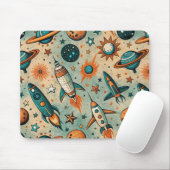 ruimtevaartuig Rocket Ships Pattern -Cosmos(7) Muismat (Met muis)