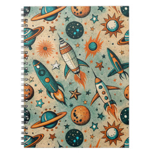 ruimtevaartuig Rocket Ships Pattern -Cosmos(7) Notitieboek