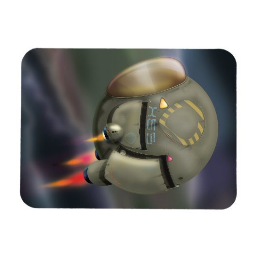 Ruimtevaartuigen die door een planeet vliegen magneet (Horizontaal)