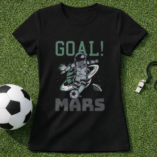 Ruimtevaartvoetbaldoel Mars Voetbal Ruimte Humor T-shirt
