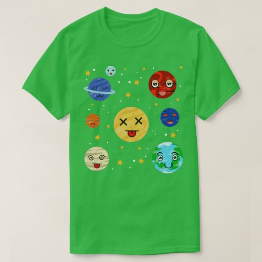 Ruimtevaartwetenschappen van het zonnestelsel Astr T-shirt (Design voorkant)