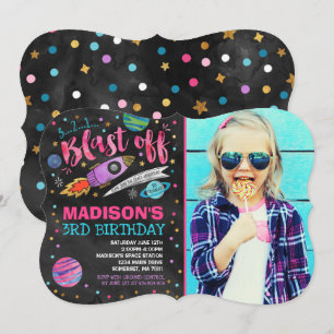 Ruimteverjaardagsuitnodiging Outer Space Party Kaart