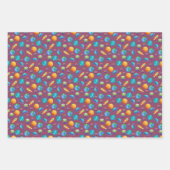 Ruimteverkenners op Ruby Paarse Inpakpapier Vel (Voorkant 3)