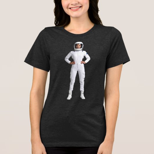 Ruimtevrouw Tri-Blend Shirt (Voorkant)