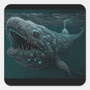 Ruimtewalvis Vierkante Sticker