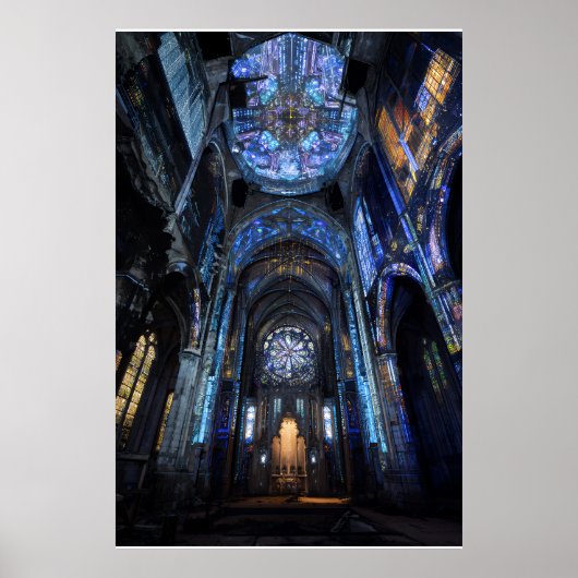 Ruined Cathedral Stained Glass Projection Glow Poster (Voorkant)